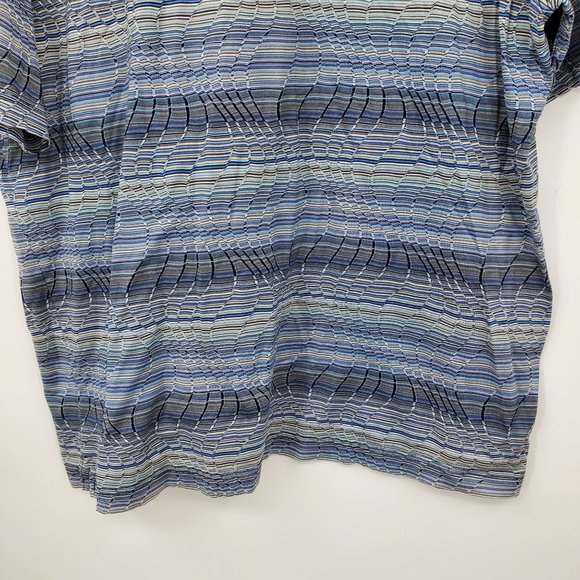 Reel Double Mercerized Wavy Geometric Golf Short Sleeve Polo Shirt XL - Picture 10 of 10